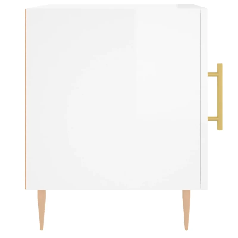 Lot de 2 tables de chevet avec compartiment avec porte 40 x 40 x 50 cm bois d'ingénierie blanc DEC035026