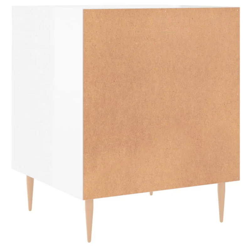 Lot de 2 tables de chevet avec compartiment avec porte 40 x 40 x 50 cm bois d'ingénierie blanc DEC035026