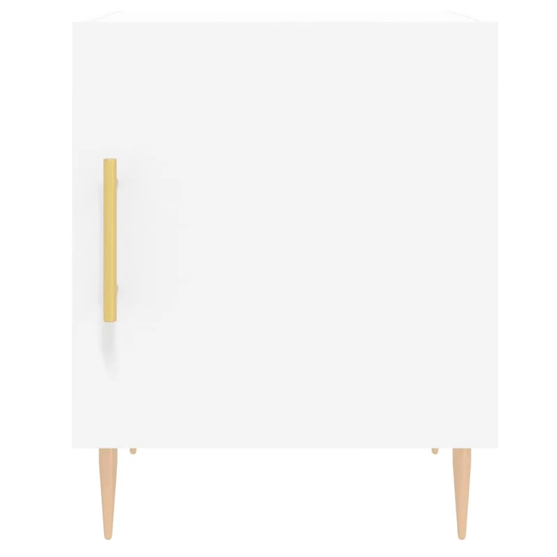 Lot de 2 tables de chevet avec compartiment avec porte 40 x 40 x 50 cm bois d’ingénierie blanc DEC034963