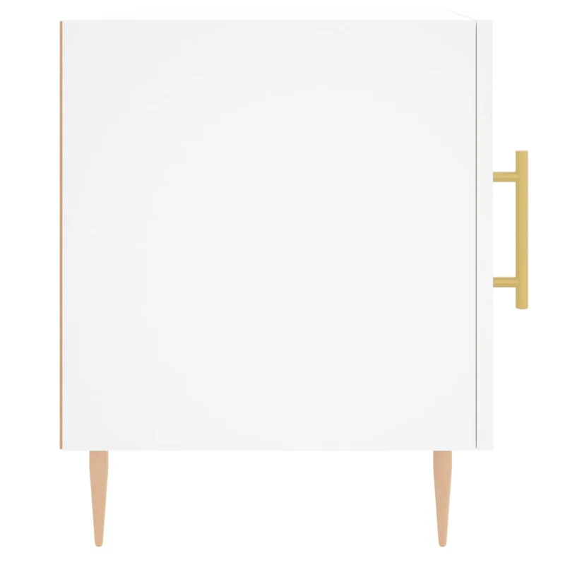 Lot de 2 tables de chevet avec compartiment avec porte 40 x 40 x 50 cm bois d’ingénierie blanc DEC034963
