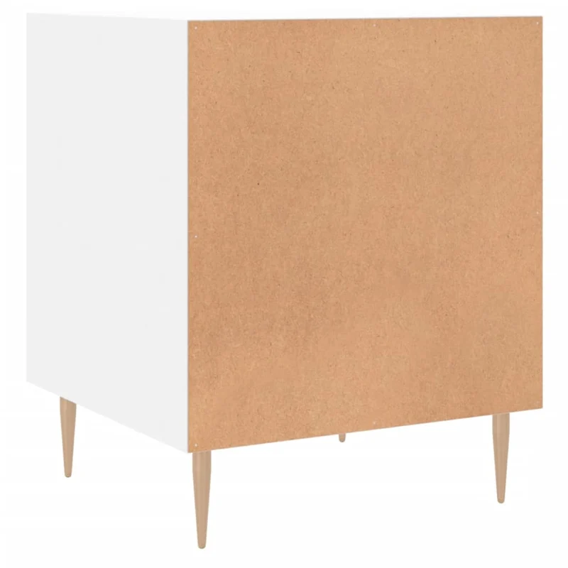 Lot de 2 tables de chevet avec compartiment avec porte 40 x 40 x 50 cm bois d’ingénierie blanc DEC034963