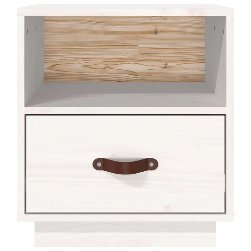 Lot de 2 tables de chevet avec tiroir et compartiment ouvert 40 x 34 x 45 cm bois de pin blanc DEC034906