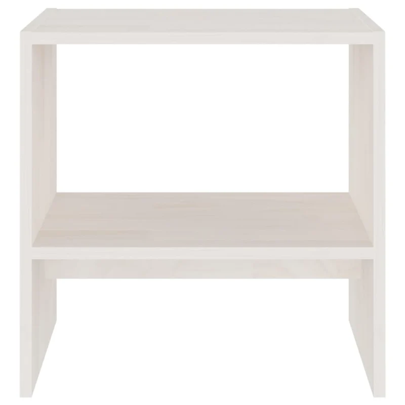 Lot de 2 tables de chevet avec étagère 40 x 30,5 x 40 cm bois de pin blanc DEC034885