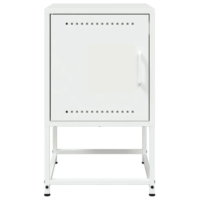 Lot de 2 tables de chevet avec compartiment avec porte 36 x 39 x 60,5 cm acier blanc DEC034872
