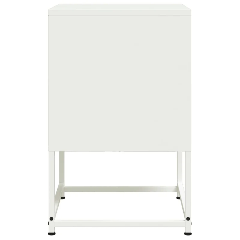 Lot de 2 tables de chevet avec compartiment avec porte 36 x 39 x 60,5 cm acier blanc DEC034872