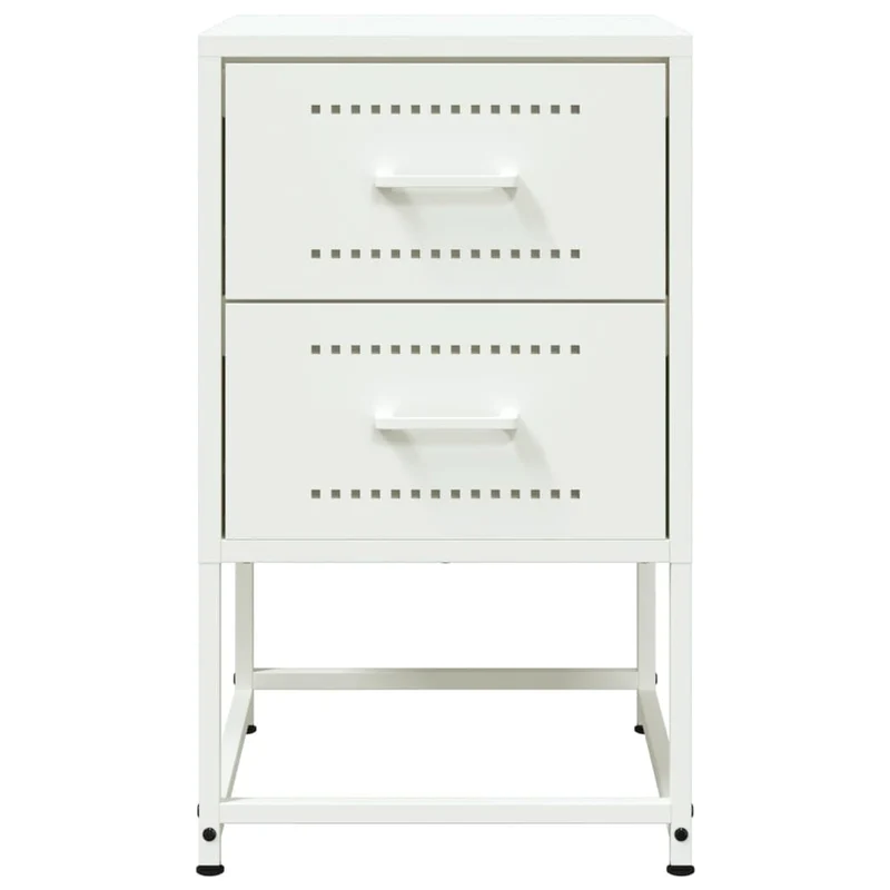 Lot de 2 tables de chevet avec tiroirs 36 x 39 x 60,5 cm acier blanc DEC034871