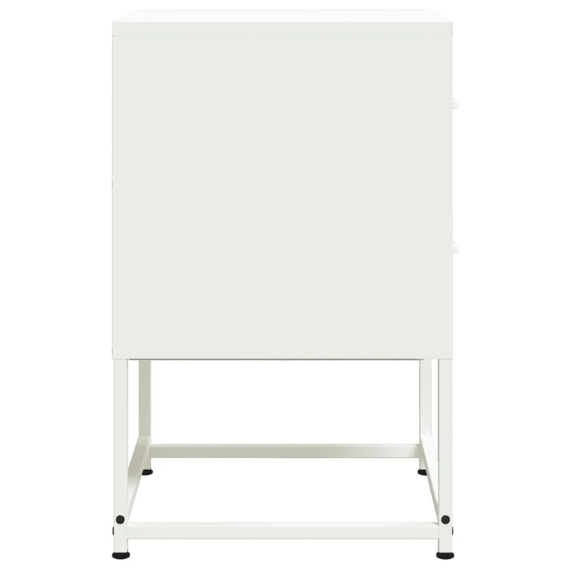 Lot de 2 tables de chevet avec tiroirs 36 x 39 x 60,5 cm acier blanc DEC034871