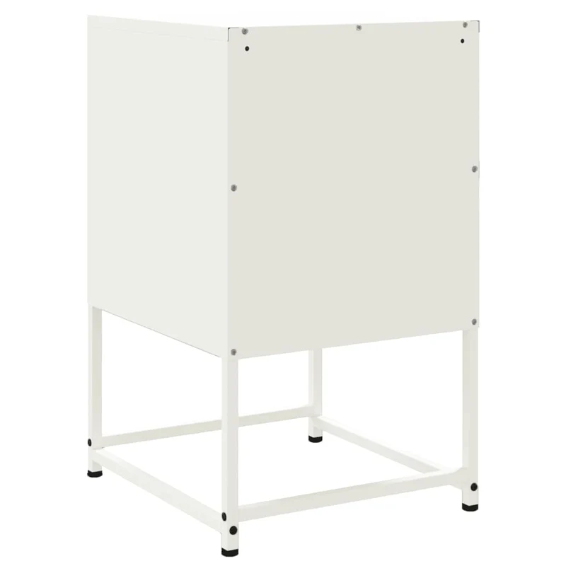Lot de 2 tables de chevet avec tiroirs 36 x 39 x 60,5 cm acier blanc DEC034871