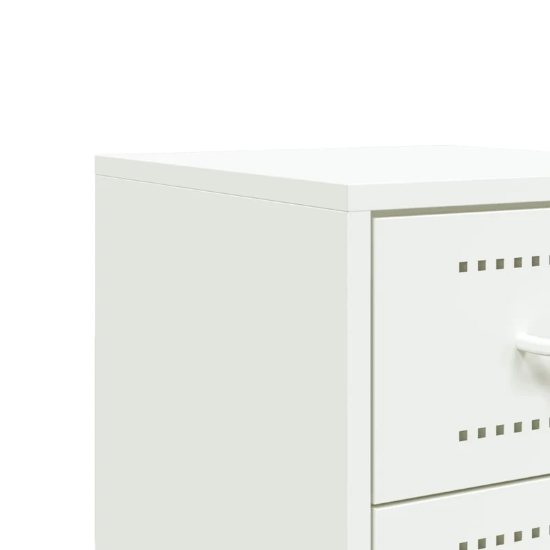 Lot de 2 tables de chevet avec tiroirs 36 x 39 x 60,5 cm acier blanc DEC034871