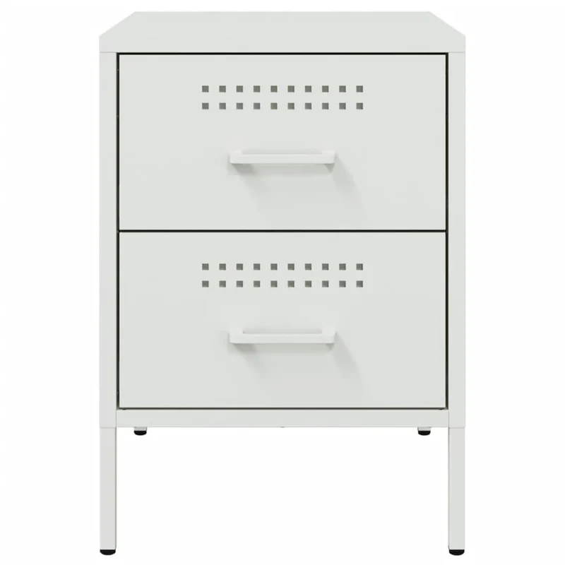 Lot de 2 tables de chevet avec tiroirs 36 x 39 x 50,5 cm acier blanc DEC034868