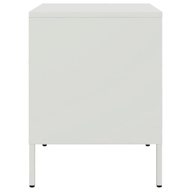 Lot de 2 tables de chevet avec tiroirs 36 x 39 x 50,5 cm acier blanc DEC034868
