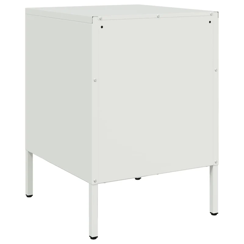 Lot de 2 tables de chevet avec tiroirs 36 x 39 x 50,5 cm acier blanc DEC034868