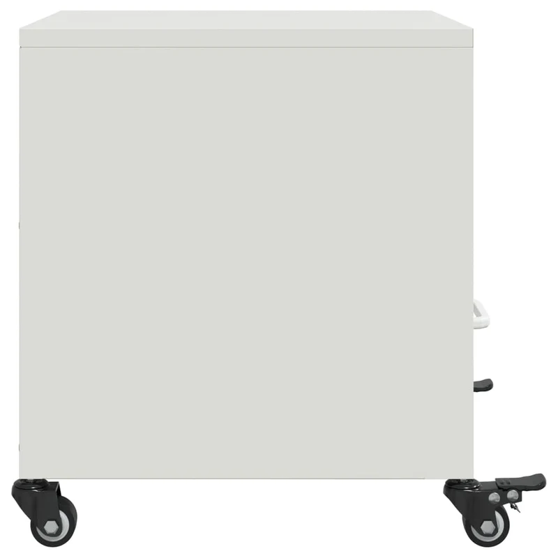 Lot de 2 tables de chevet sur roulettes avec tiroir 36 x 39 x 43,5 cm acier blanc DEC034865