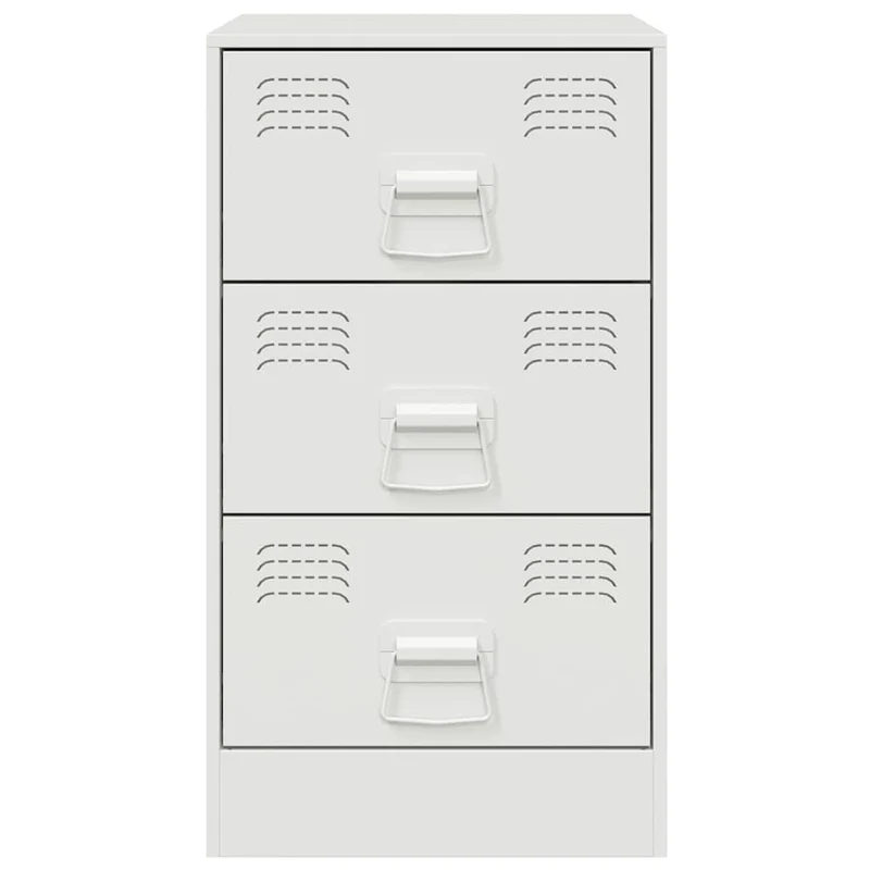 Lot de 2 tables de chevet avec tiroirs 34,5 x 39 x 62 cm acier blanc DEC034855