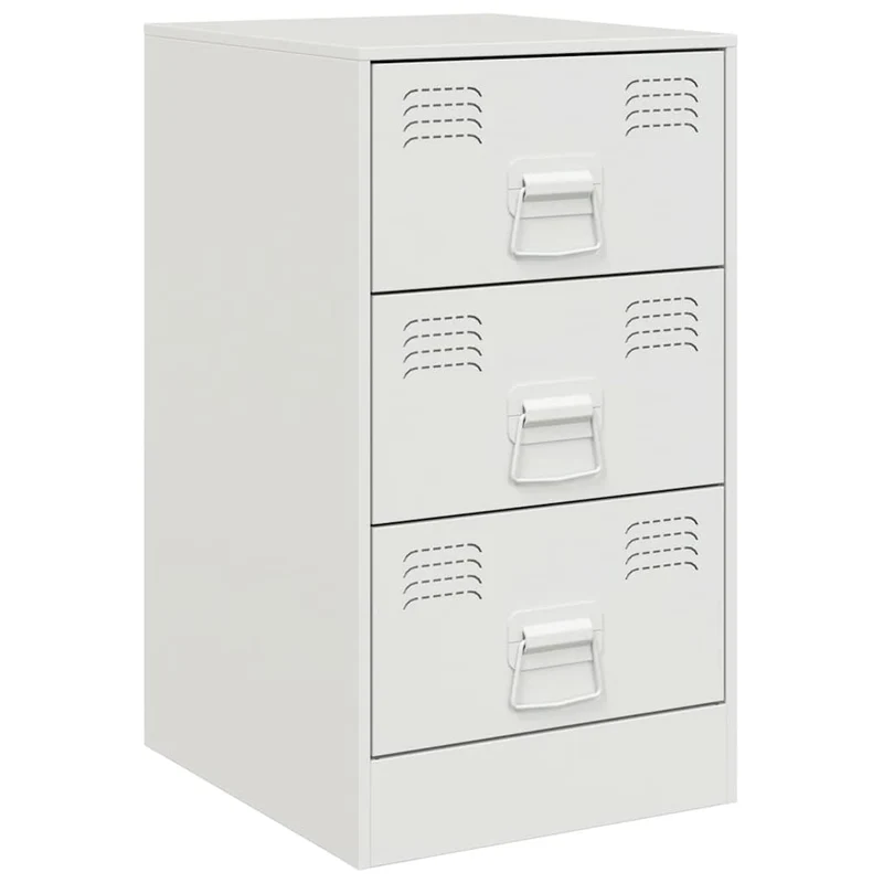 Lot de 2 tables de chevet avec tiroirs 34,5 x 39 x 62 cm acier blanc DEC034855