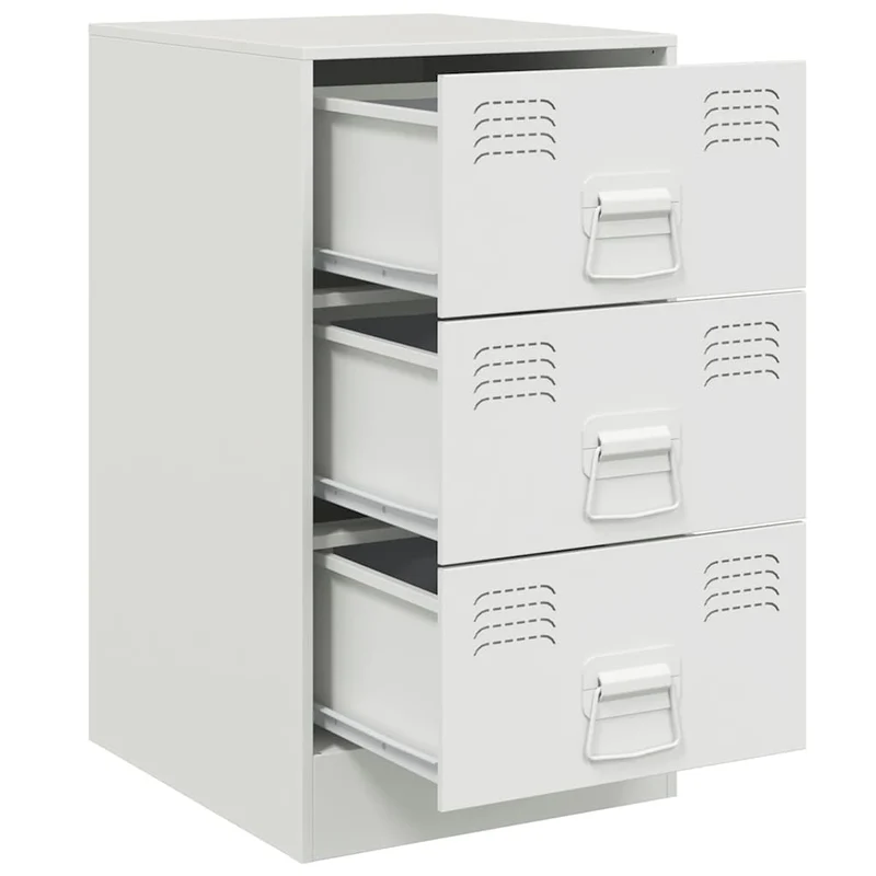 Lot de 2 tables de chevet avec tiroirs 34,5 x 39 x 62 cm acier blanc DEC034855