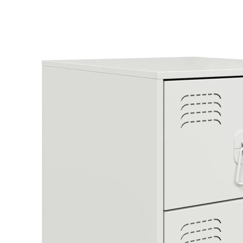 Lot de 2 tables de chevet avec tiroirs 34,5 x 39 x 62 cm acier blanc DEC034855