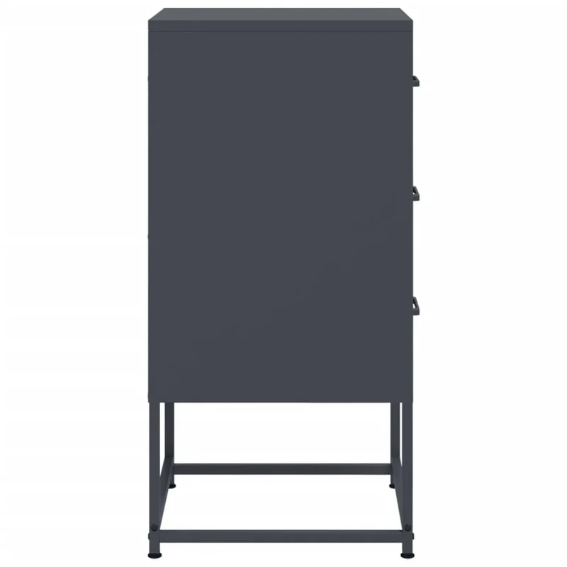 Lot de 2 tables de chevet avec 3 tiroirs 36 x 39 x 78 cm acier anthracite DEC034833
