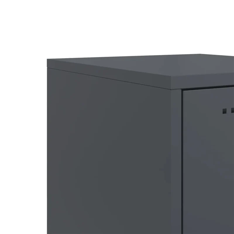 Lot de 2 tables de chevet avec 3 tiroirs 36 x 39 x 78 cm acier anthracite DEC034833