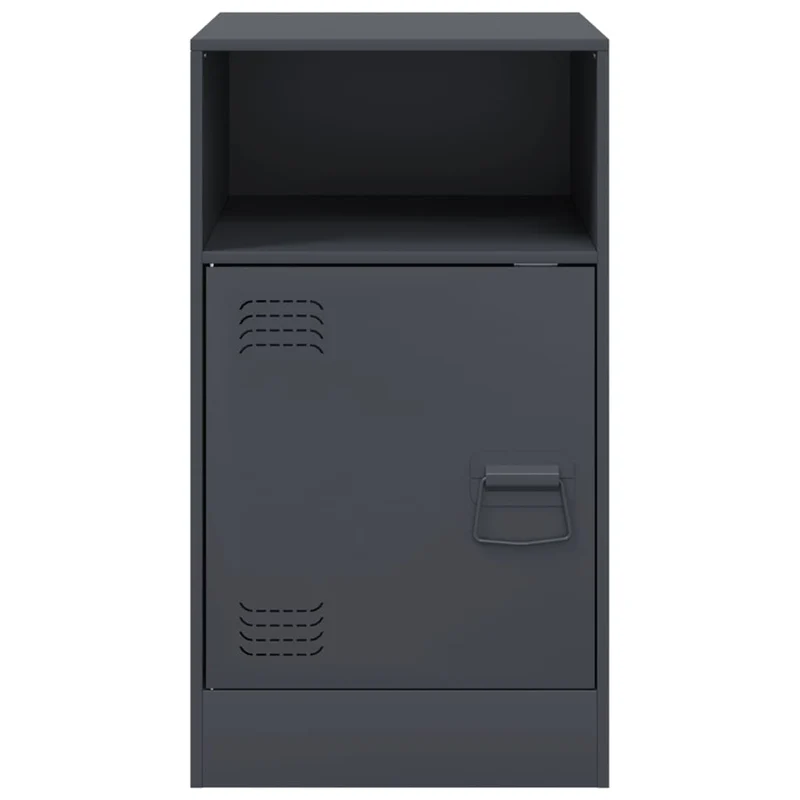 Lot de 2 tables de chevet avec compartiment avec porte 34,5 x 39 x 62 cm acier anthracite DEC034820