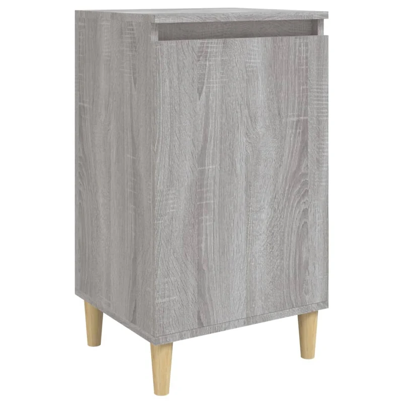 Table de chevet avec compartiment avec porte 40 x 35 x 70 cm bois d'ingénierie gris DEC034637