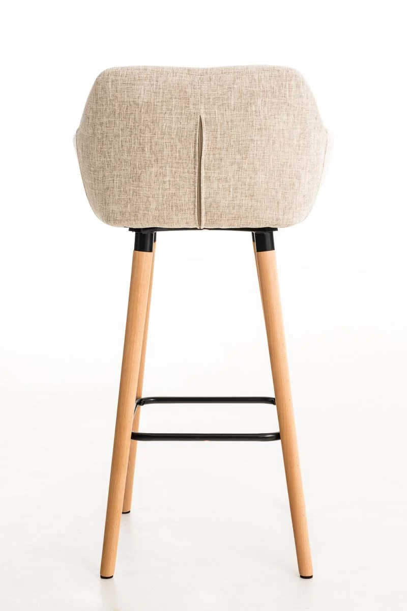 Lot de 2 tabourets de bar design et confortable en tissu crème avec accoudoirs et repose-pieds 10_0000275
