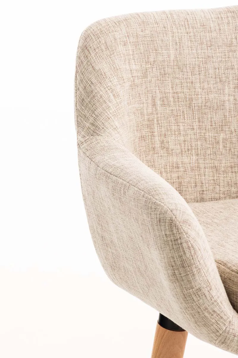 Lot de 2 tabourets de bar design et confortable en tissu crème avec accoudoirs et repose-pieds 10_0000275
