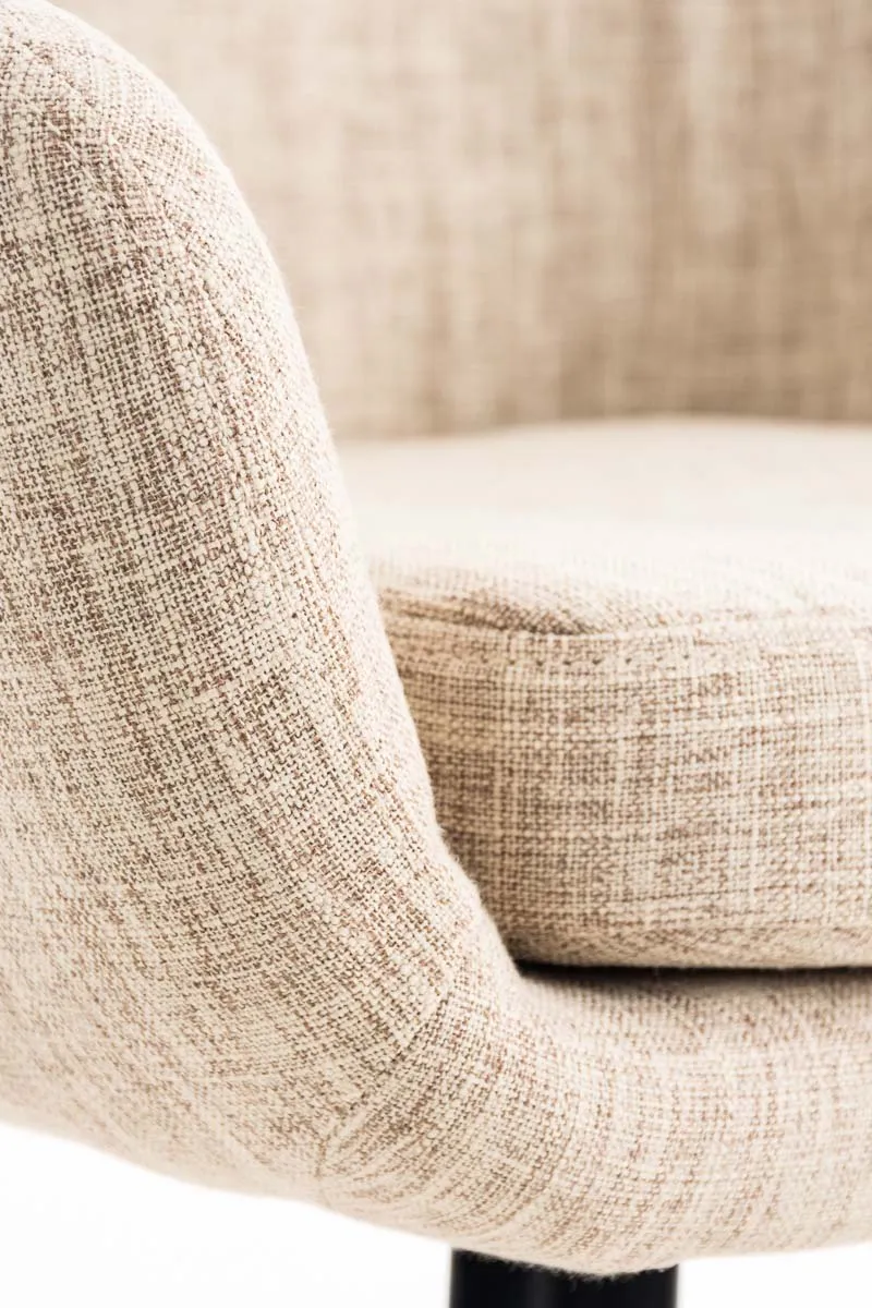 Lot de 2 tabourets de bar design et confortable en tissu crème avec accoudoirs et repose-pieds 10_0000275
