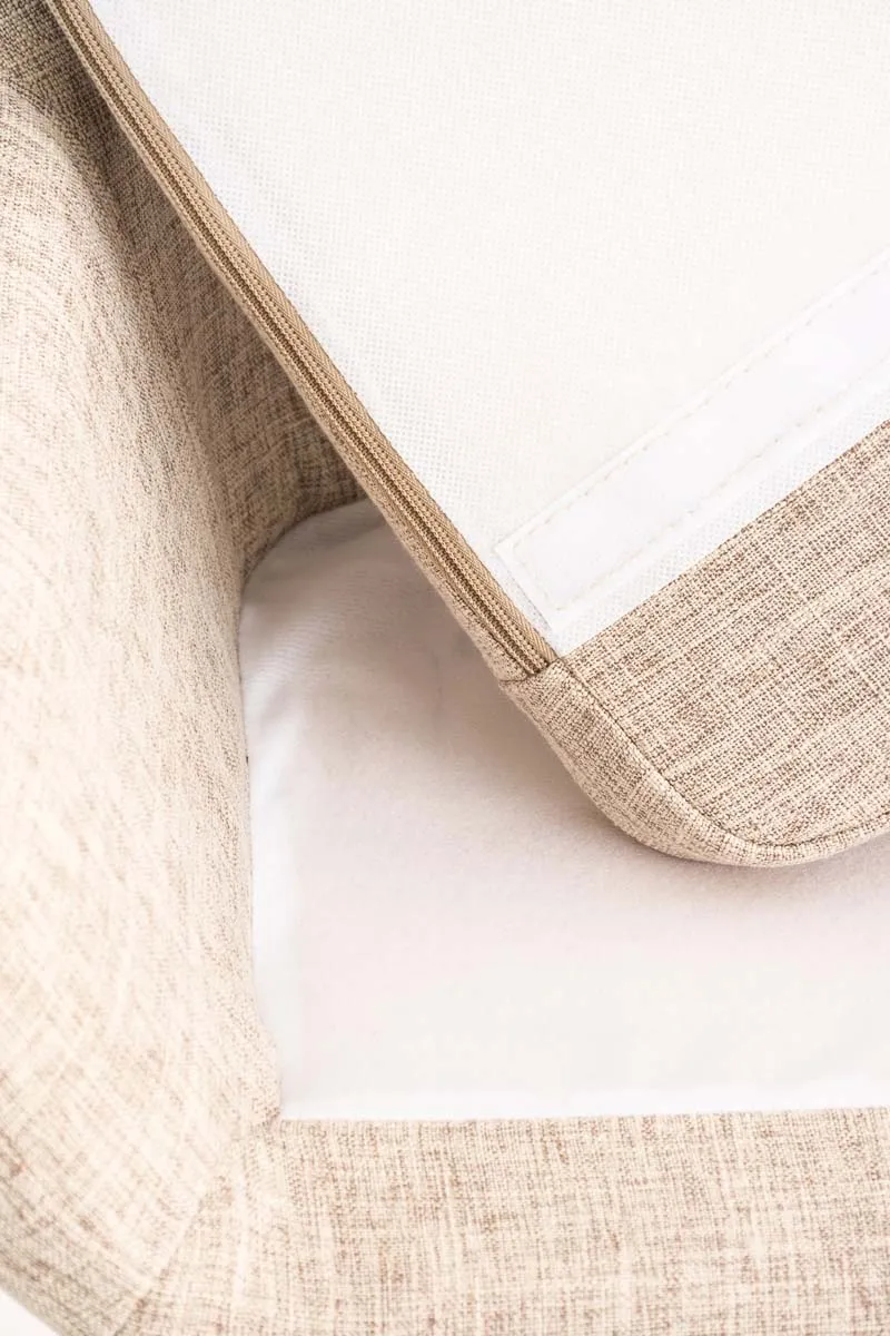 Lot de 2 tabourets de bar design et confortable en tissu crème avec accoudoirs et repose-pieds 10_0000275