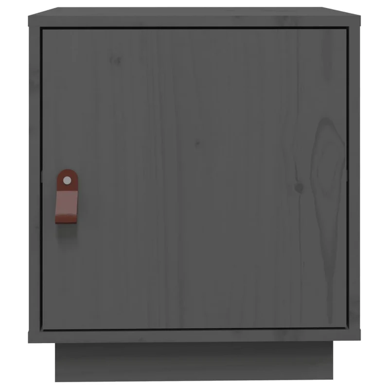 Lot de 2 tables de chevet avec compartiment avec porte 40 x 34 x 45 cm bois de pin gris DEC035324