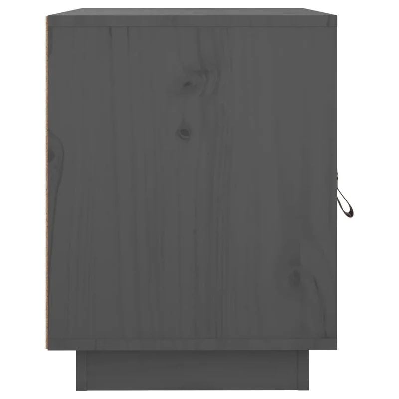 Lot de 2 tables de chevet avec compartiment avec porte 40 x 34 x 45 cm bois de pin gris DEC035324