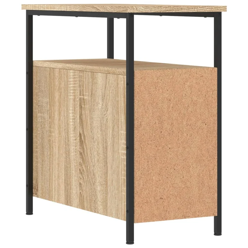 Lot de 2 tables de chevet avec tiroirs et étagère 30 x 60 x 60 cm bois ingénierie chêne et fer DEC035219