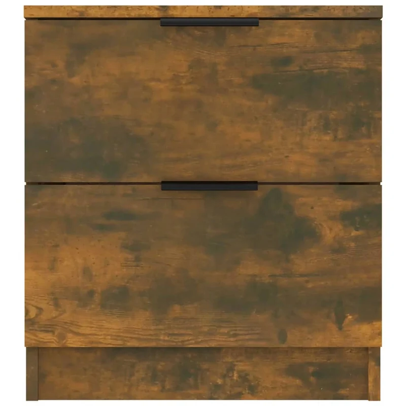 Lot de 2 tables de chevet avec deux tiroirs 45 x 39 x 50 cm en bois d'ingénierie marron DEC035151