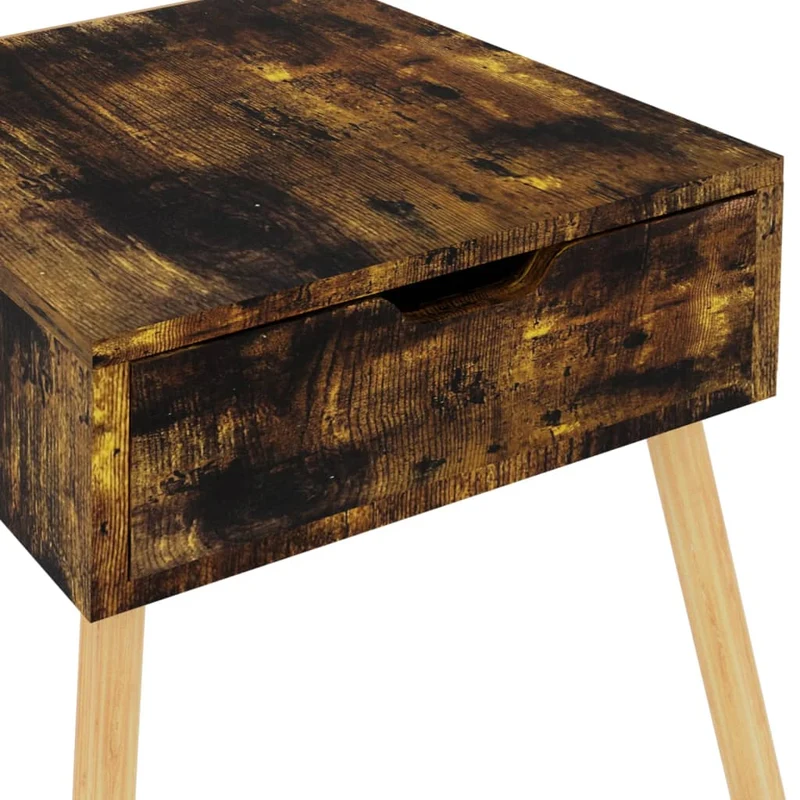 Lot de 2 tables de chevet avec tiroir 40 x 40 x 56 cm bois d'ingénierie marron DEC035126