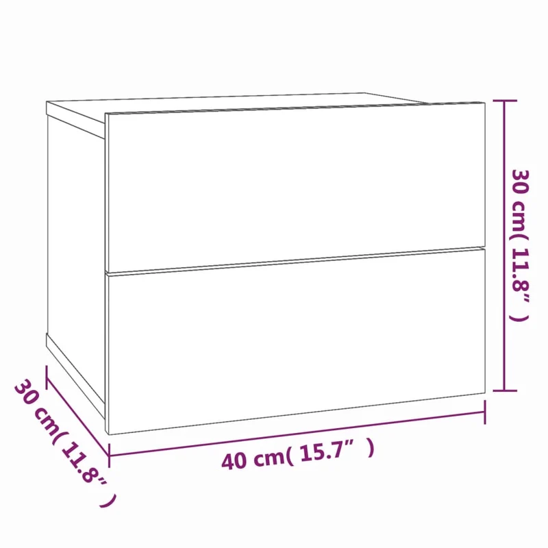 Lot de 2 tables de chevet avec tiroirs 40 x 30 x 30 cm bois d'ingénierie marron DEC035071