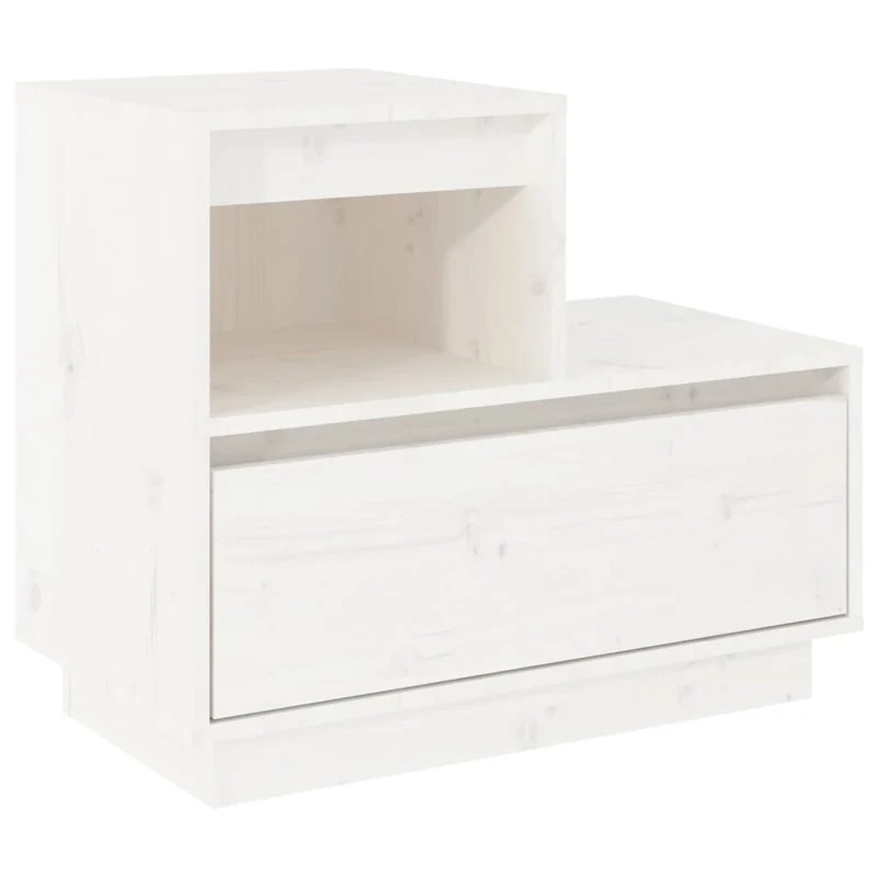 Lot de 2 tables de chevet avec tiroir et compartiment 60 x 34 x 51 cm bois de pin blanc DEC034976