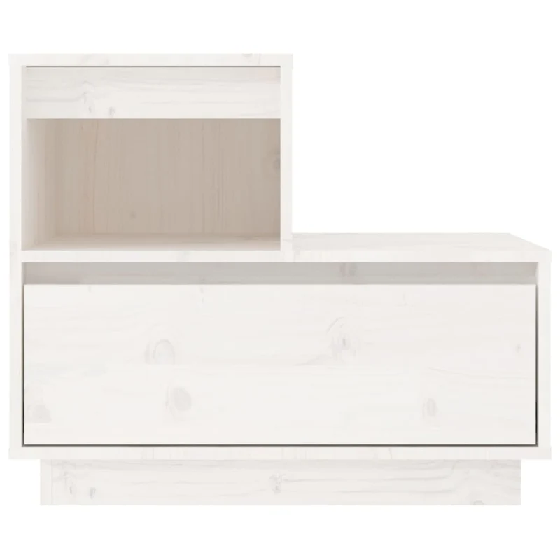 Lot de 2 tables de chevet avec tiroir et compartiment 60 x 34 x 51 cm bois de pin blanc DEC034976