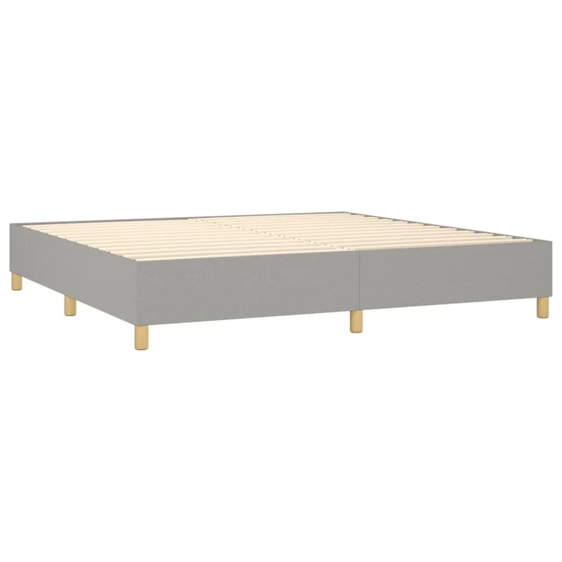 Cadre de lit LED avec sommier tête de lit matelas surmatelas 200x200 cm tissu gris clair TDL0207776