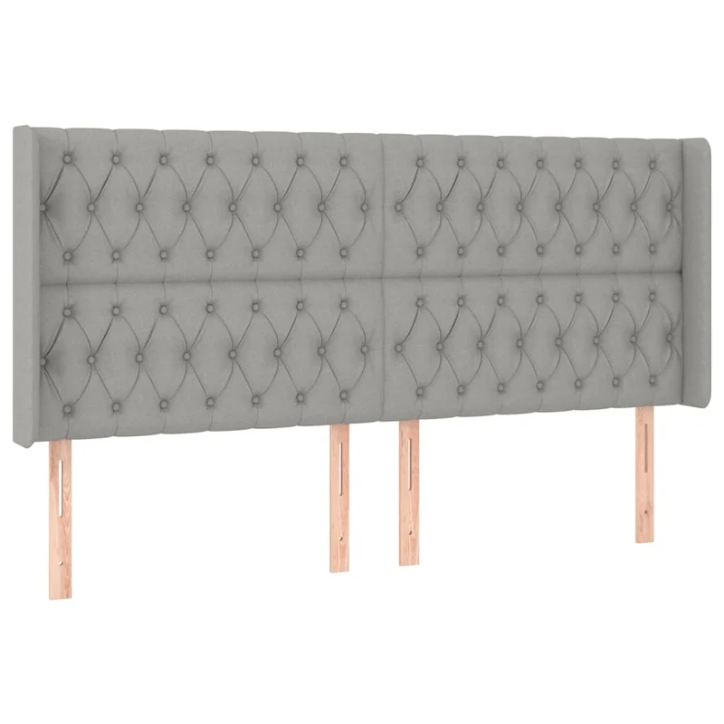 Cadre de lit LED avec sommier tête de lit matelas surmatelas 200x200 cm tissu gris clair TDL0207776