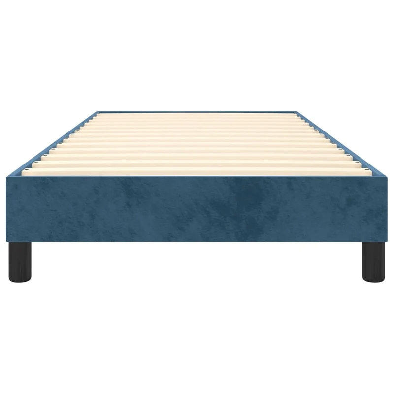 Sommier à lattes sur pieds cadre de lit 100x200 cm tissu velours bleu foncé TDL0207316