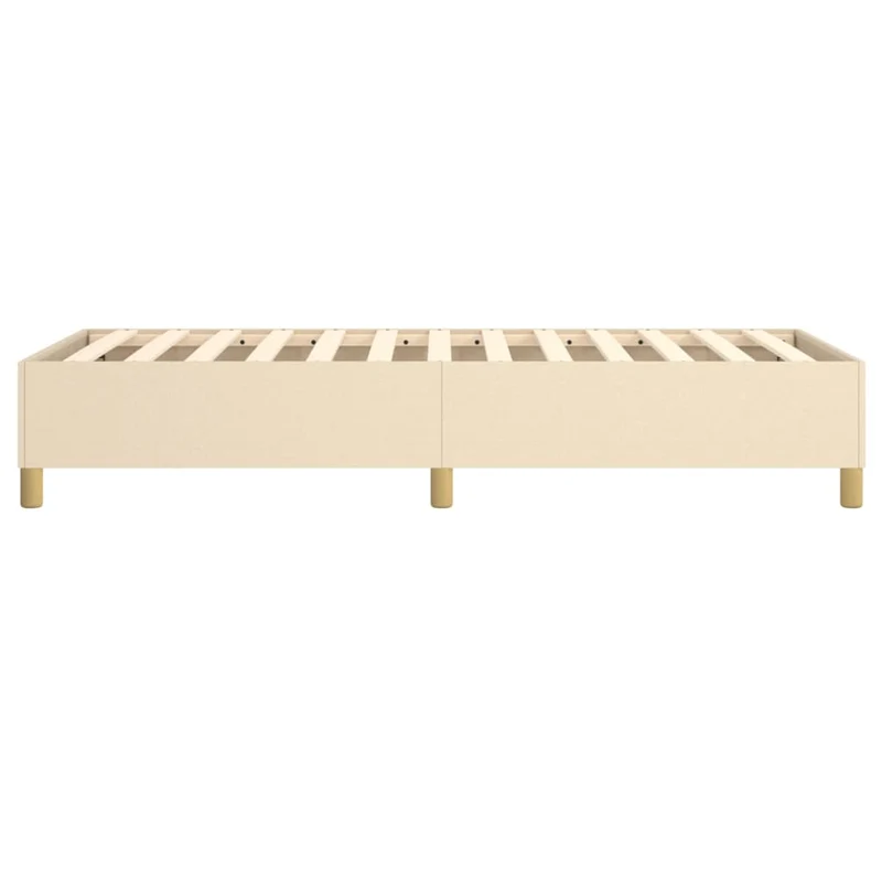 Sommier à lattes sur pieds cadre de lit 100x200 cm tissu crème TDL0207275