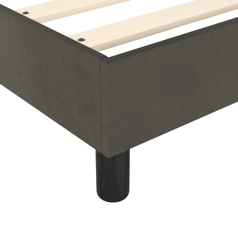 Sommier à lattes sur pieds cadre de lit 120x200 cm tissu velours gris foncé TDL0207142