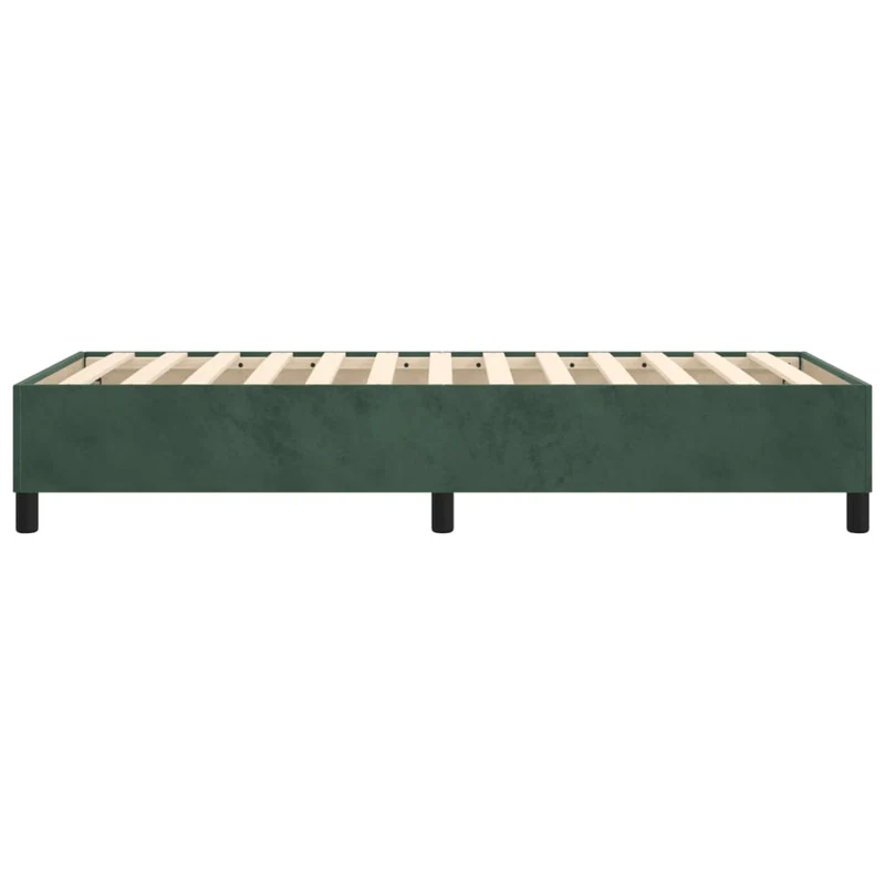 Sommier à lattes sur pieds cadre de lit 100x200 cm tissu velours vert foncé TDL0206890