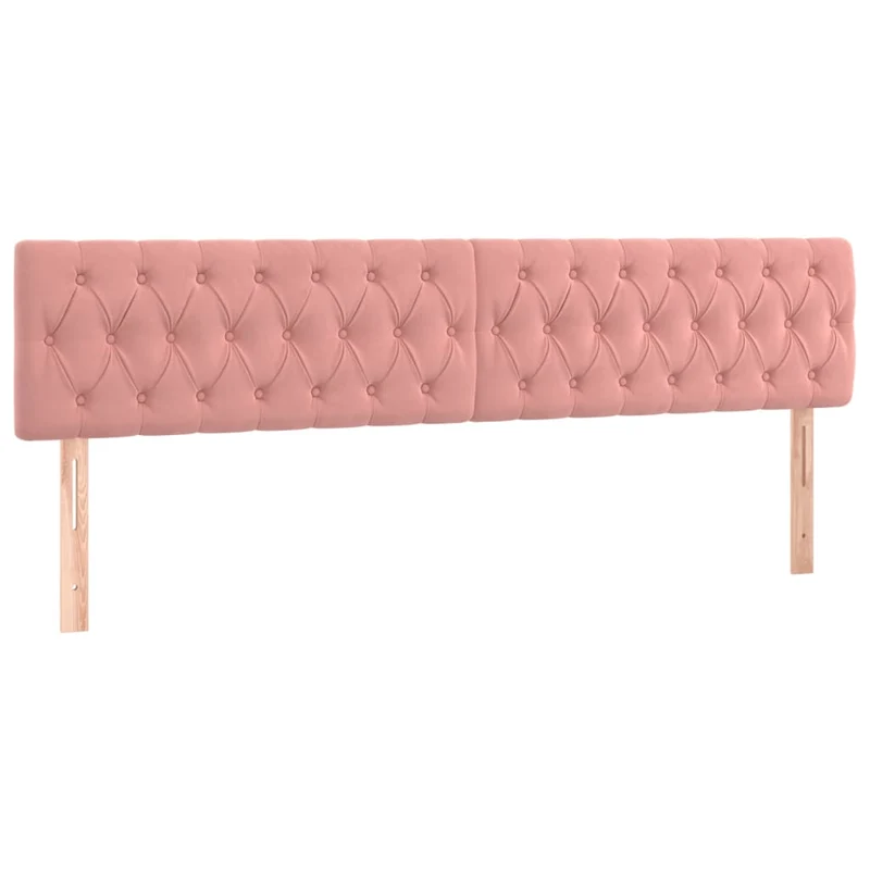 Tête de lit accessoire couchage chambre à coucher meuble 2 parties 100 x 7 x 78/88 cm tissu velours rose TDL0206209
