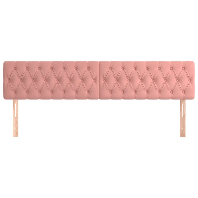 Tête de lit accessoire couchage chambre à coucher meuble 2 parties 100 x 7 x 78/88 cm tissu velours rose TDL0206209