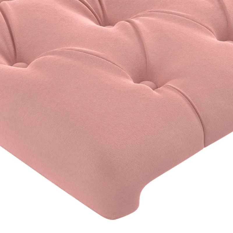 Tête de lit accessoire couchage chambre à coucher meuble 2 parties 100 x 7 x 78/88 cm tissu velours rose TDL0206209