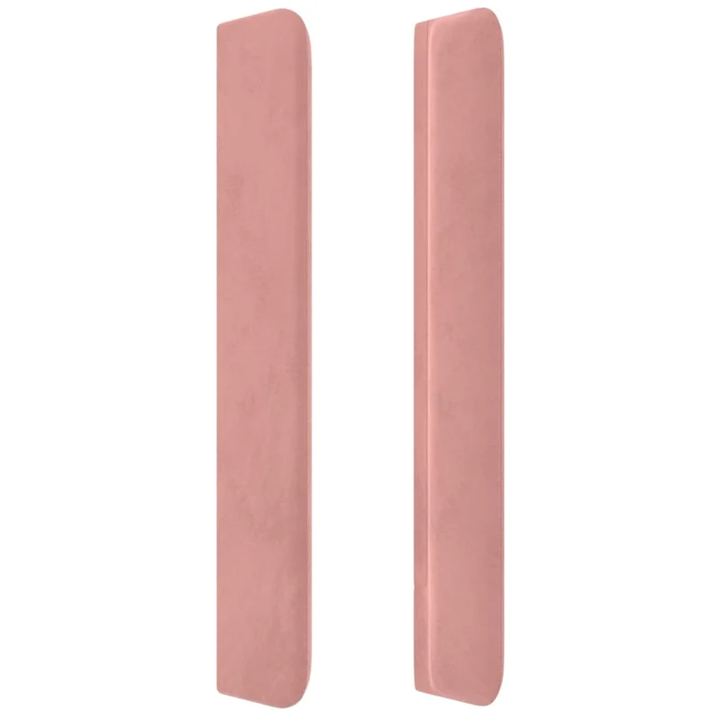 Tête de lit accessoire couchage chambre à coucher meuble avec rebord latéral capitonné 103 x 16 x 118/128 cm Tissu velours rose TDL0204369