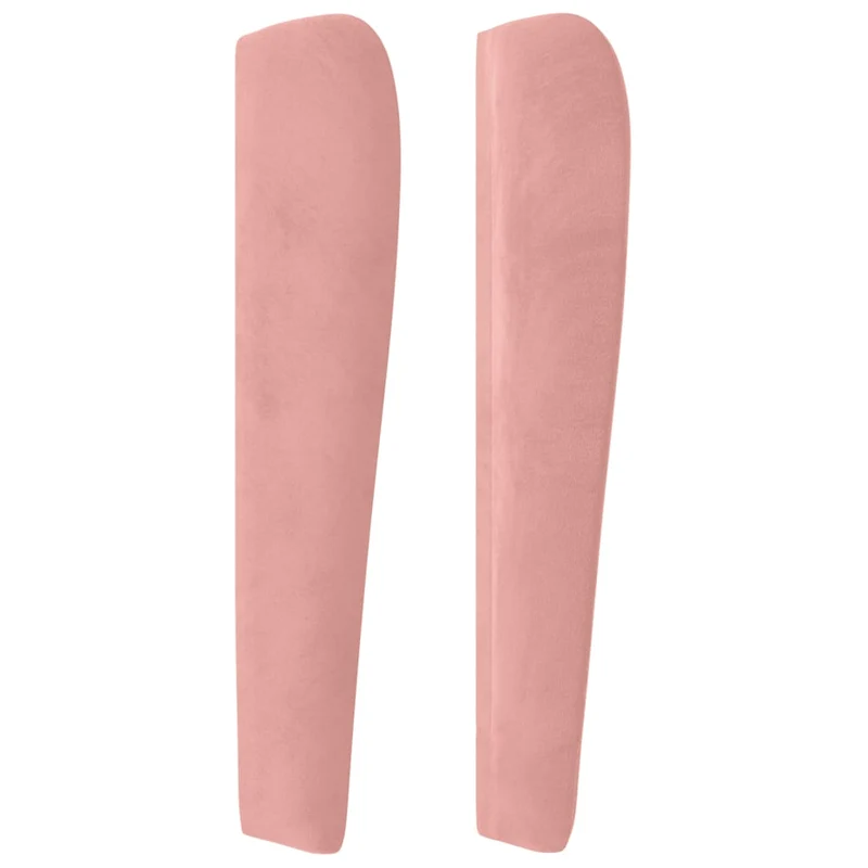 Tête de lit accessoire couchage chambre à coucher meuble avec rebord latéral capitonné 103 x 23 x 118/128 cm Tissu velours rose TDL0204359