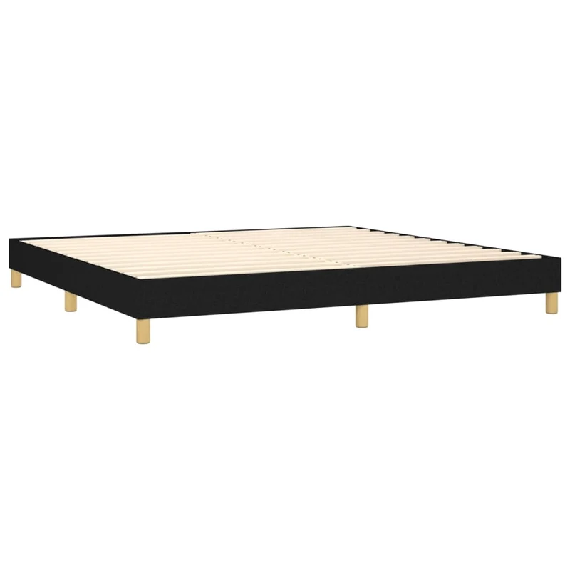 Cadre de lit LED avec sommier tête de lit matelas 200x200 cm tissu noir TDL0208134
