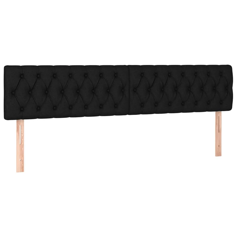 Cadre de lit LED avec sommier tête de lit matelas 200x200 cm tissu noir TDL0208134